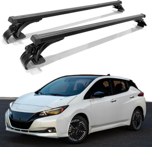 Cross Bars Roof Rack Fits for Nissan Leaf 2018-2025 Without Roof Rail Aluminum Crossbars Cargo Carrier, Black in Kuwait