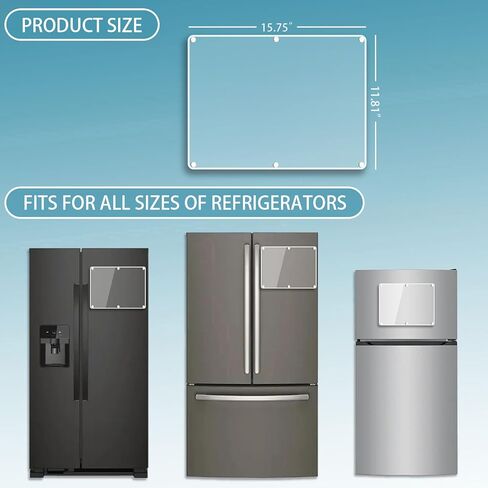 Acrylic Magnetic Memo Board for Fridge, 16" x 12" Clear Dry Erase Planning Board Set, W/ 6 Chalk Markers, Pen Holder, Adhesive Wall Screws and Towel in Kuwait