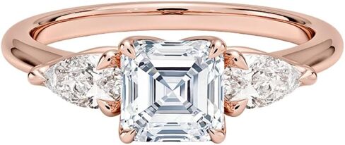 1-5 CT Moissanite Engagement Ring For Women Colorless VVS1 10K 14K 18K Solid Gold & 925 Sterling Silver Three Stone moissanite ring Christmas Gift For Women in Saudi Arabia