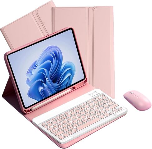Keyboard Case for Samsung Galaxy Tab A9+ / A11+ Plus 2023/2025 11 Inch, Mouse and Detachable Wireless Keyboard, 7 Color Backlit Slim Case with Pen Slot for Tablet A9+ 5G.(7 C Black) in Saudi Arabia