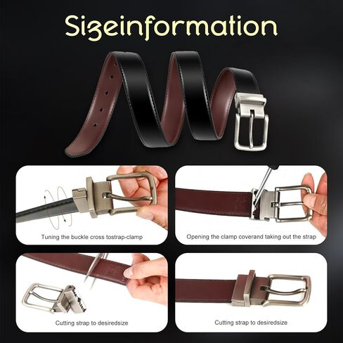Reversible Belt for Men & Teens | 2-in-1 Adjustable, Trimmable 1.25 Inch Belt (Gift for Dad, Husband, Son) in Saudi Arabia