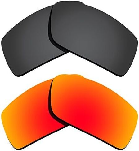 عدسات بديلة مستقطبة لـ Oakley Conductor 6 - طلاء عاكس أسود وبرتقالي أحمر in Kuwait