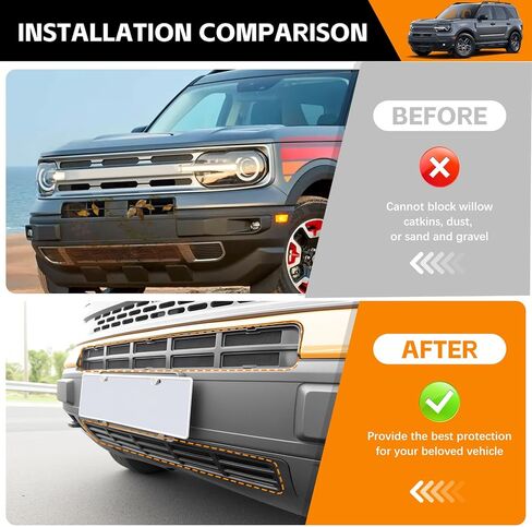 إدراج شبكة مصبغة متوافقة مع 2021-2024 Ford Bronco Sport المصد الأمامي السفلي غطاء حماية الشبكة لملحقات Ford Bronco الرياضية 2023 in Kuwait