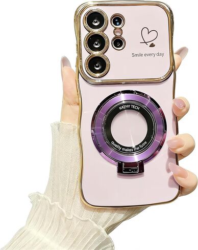 حافظة DAKORIE لهاتف Samsung Galaxy S25 FE مع مسند وغطاء واقٍ Love S25 FE لهاتف Galaxy S25 FE 5G 2025 Women - أرجواني داكن in Saudi Arabia