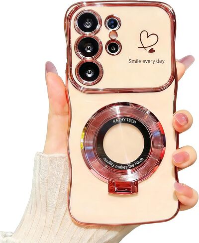 حافظة DAKORIE لهاتف Samsung Galaxy S25 FE مع مسند وغطاء واقٍ Love S25 FE لهاتف Galaxy S25 FE 5G 2025 Women - أرجواني داكن in Saudi Arabia