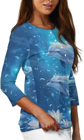 TOADDITDO Womens Tops 3/4 Sleeve T-Shirt Blouses Button Pullover Sweatshirt Henley Shirt Size S-2XL in Saudi Arabia