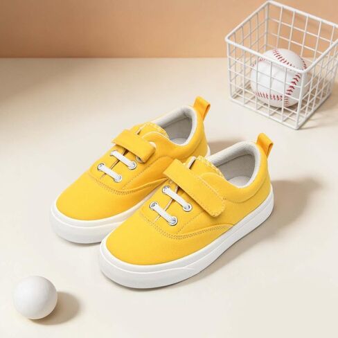 Toddler Shoes for Boys Girls, Kids Canvas Sneakers Classic Comfortable Lightweight Running Walking Casual Shoes Yellow in Saudi Arabia