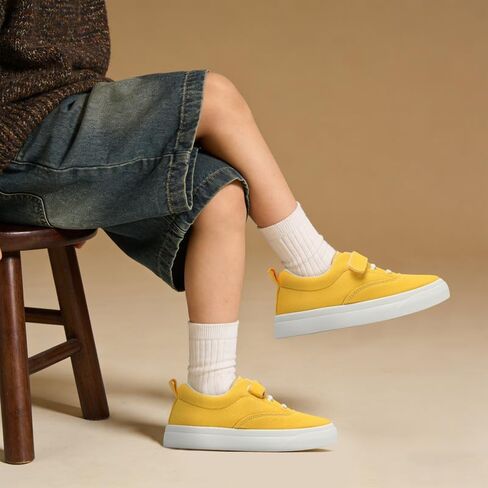 Toddler Shoes for Boys Girls, Kids Canvas Sneakers Classic Comfortable Lightweight Running Walking Casual Shoes Yellow in Saudi Arabia
