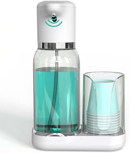 WhiteRhino Automatic Mouthwash Dispenser,25oz Mouthwash Dispenser for Bathroom with 2-Level Adjustment,Upgraded Infrared Sensor,Rechargeable&Refillable Container for Bathroom,Vanity in Saudi Arabia