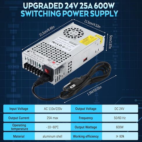 36V 16.6A 600W DC Switching Power Supply، محولات عالمية AC110V/220V (SMPS)، منفذ إخراج مطور مع سلك الطاقة، مصدر طاقة 36 فولت للطابعة ثلاثية الأبعاد، نظام أمان كاميرا CCTV in Kuwait