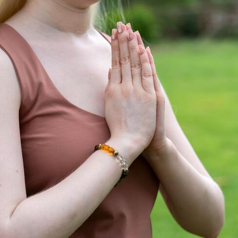 Dhan Yog (Wealth & Prosperity) Healing Bracelet – 8mm Natural Gemstone Beads, Stretch Elastic Bracelet for Women & Men in Saudi Arabia