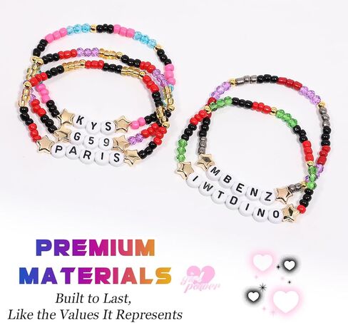 AICase for Suicideboys Merch Brothers Gifts Inspired Bracelets 5 Pcs Stackable Stretch Beaded Friendship Bracelets Concert Outfit Vinyl Poster Sticker Merchandise Gifts for Fans Women Birthday Christmas in Saudi Arabia