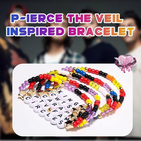 AICase لبيرس الحجاب Merch Gifts مستوحاة أساور 5 قطع قابلة للتكديس تمتد مطرز أساور الصداقة الحفلة الزي الفينيل ملصق ملصق هدايا البضائع لمحبي النساء عيد الميلاد عيد الميلاد in Saudi Arabia