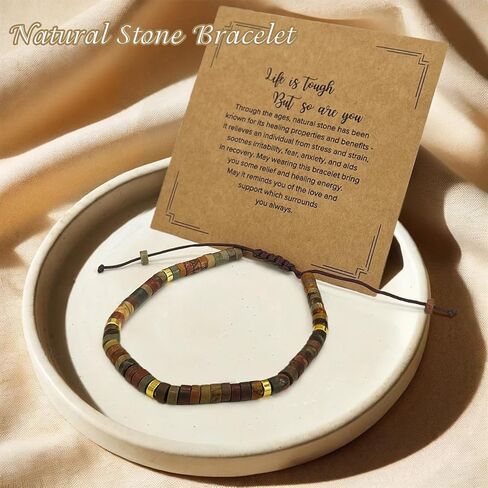 Inspirational Healing Stone Bracelet for Women – Life is Tough But So Are You – Get Well Soon Gifts, Encouragement Bracelets for Best Friend, Sister, Mother, Gift of Strength in Kuwait