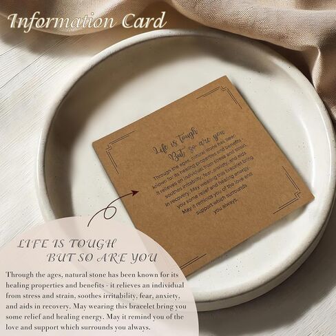 Inspirational Healing Stone Bracelet for Women – Life is Tough But So Are You – Get Well Soon Gifts, Encouragement Bracelets for Best Friend, Sister, Mother, Gift of Strength in Kuwait