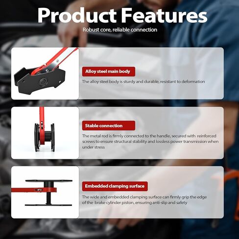 Fernweh Brake Caliper Compression Tool, Brake pad Spreader, Caliper Piston Compressor Tool with 360 Degree Swing Ratchets, 2 Heavy-Duty Caliper Hooks, Car Disc Brake Repair in Saudi Arabia