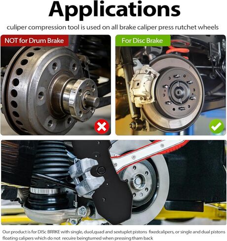 Fernweh Brake Caliper Compression Tool, Brake pad Spreader, Caliper Piston Compressor Tool with 360 Degree Swing Ratchets, 2 Heavy-Duty Caliper Hooks, Car Disc Brake Repair in Saudi Arabia