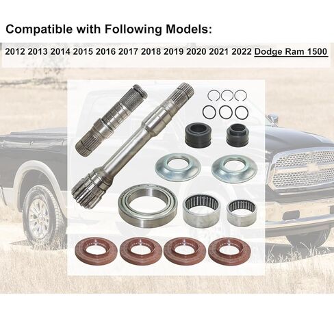 المحور التفاضلي الأمامي الأيمن ومجموعة العمود المتوسط ​​| متوافق مع 2012-2024 Dodge R 1500/Classic DT 4WD/AWD يستبدل OEM# 68146594AB, 68257421AF | مجموعة عمود كعب كعب مكونة من 19 قطعة in Kuwait