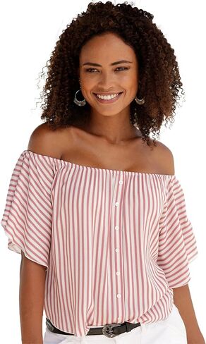 LASCANA Women's Striped Off Shoulder Top in Saudi Arabia