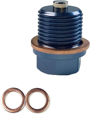 M12 x 1.25 قابس تصريف الزيت المغناطيسي من الألومنيوم مع 3 قطع غيار لغسالة النحاس الناعمة، مناسبة لتويوتا ولكزس ونيسان وإنفينيتي. (M12x1.25P) in Kuwait