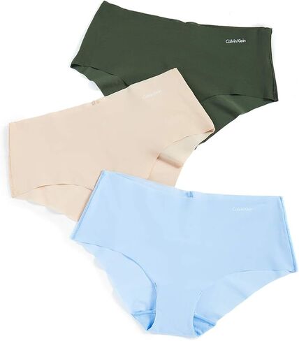 Calvin Klein Invisibles 3-Pack Hipster Bottoms Red Bud/Vanilla Ice/Black XL (Women's 16) in Saudi Arabia