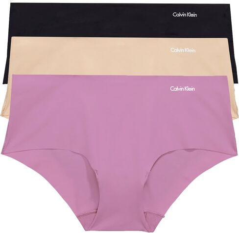 Calvin Klein Invisibles 3-Pack Hipster Bottoms Red Bud/Vanilla Ice/Black XL (Women's 16) in Saudi Arabia