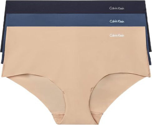 Calvin Klein Invisibles 3-Pack Hipster Bottoms Red Bud/Vanilla Ice/Black XL (Women's 16) in Saudi Arabia