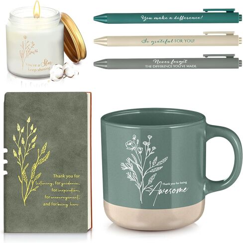 Didaey 7 Pcs CNA Week Gifts Bulk 2026 Teacher Appreciation Gifts Thank You for Women Men Coworker Thank You for Being Awesome Journal Mug Candle Pens for Staff Nurse Graduation (Beige) in Saudi Arabia