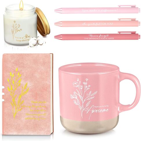 Didaey 7 Pcs CNA Week Gifts Bulk 2026 Teacher Appreciation Gifts Thank You for Women Men Coworker Thank You for Being Awesome Journal Mug Candle Pens for Staff Nurse Graduation (Beige) in Saudi Arabia