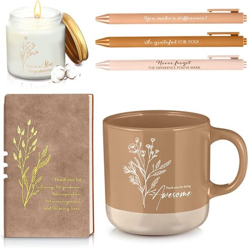 Didaey 7 Pcs CNA Week Gifts Bulk 2026 Teacher Appreciation Gifts Thank You for Women Men Coworker Thank You for Being Awesome Journal Mug Candle Pens for Staff Nurse Graduation (Beige) in Saudi Arabia