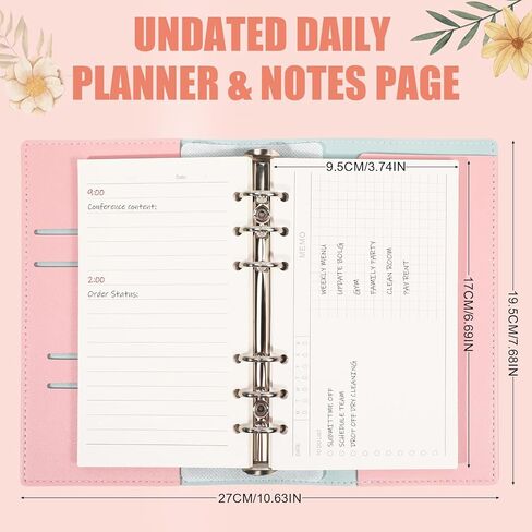 miikoul دفتر يوميات صغير الحجم مع قلم، كتاب مخطط أسبوعي قابل لإعادة الملء دفاتر يومية مبطنة 100 جرام في المتر المربع مفكرة محمولة للعودة إلى اللوازم المدرسية كتابة 7.6 بوصة × 5 بوصة 180 صفحة in Kuwait