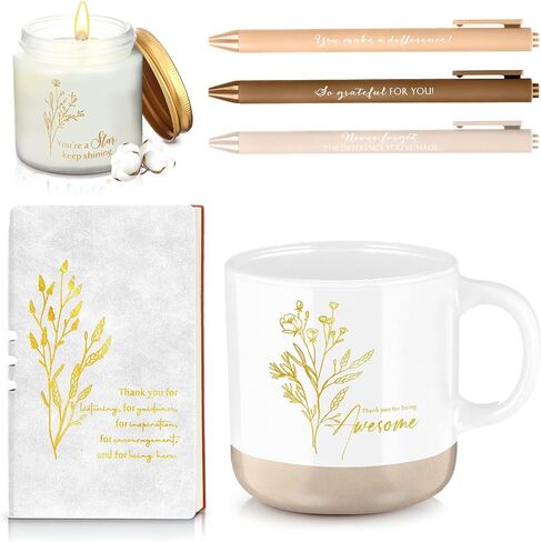 Didaey 7 Pcs CNA Week Gifts Bulk 2026 Teacher Appreciation Gifts Thank You for Women Men Coworker Thank You for Being Awesome Journal Mug Candle Pens for Staff Nurse Graduation (Beige) in Saudi Arabia