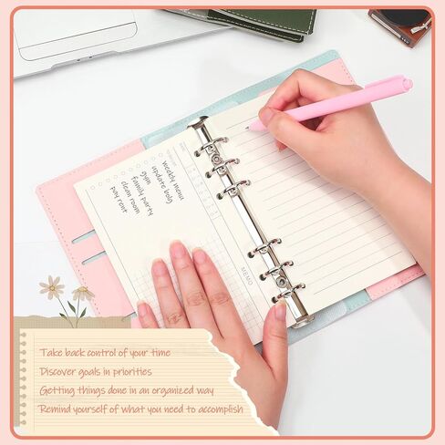 miikoul دفتر يوميات صغير الحجم مع قلم، كتاب مخطط أسبوعي قابل لإعادة الملء دفاتر يومية مبطنة 100 جرام في المتر المربع مفكرة محمولة للعودة إلى اللوازم المدرسية كتابة 7.6 بوصة × 5 بوصة 180 صفحة in Kuwait