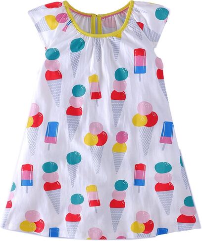 VIKITA Girls Dresses Summer Short Sleeve Clothes School Outfits for Kids 2-12 Years in Saudi Arabia