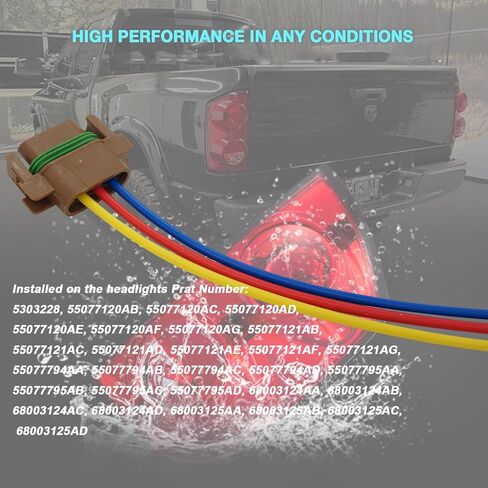 3 Wires Turn Signal Lights Connector Wiring Harness Pigtail Plug for Dodge Ram 2500 2003-2009 Ram 1500 2002-2008 Ram 3500 2003-2010 Replaced OE 55277302AC 55277302AA 55077120AF in Saudi Arabia