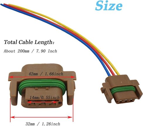 3 Wires Turn Signal Lights Connector Wiring Harness Pigtail Plug for Dodge Ram 2500 2003-2009 Ram 1500 2002-2008 Ram 3500 2003-2010 Replaced OE 55277302AC 55277302AA 55077120AF in Saudi Arabia