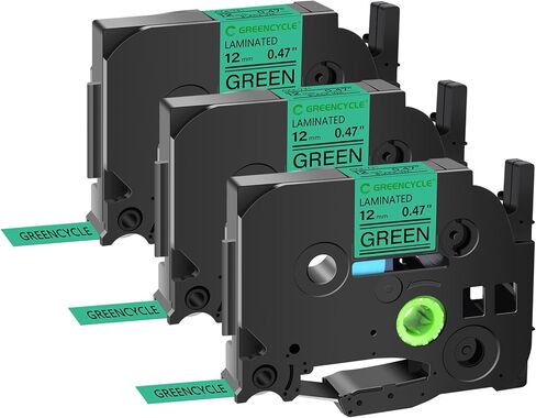 GREENCYCLE TZe-751 شريط ملصق أخضر 24 مم متوافق مع Brother P-Touch TZ-751 TZe751 TZe TZ شريط أسود على أخضر 24 مم 0.94 بوصة ملصق مغلف لصانع ملصقات Ptouch PT-D600 D610BT P710BT P750W، 3 عبوات in Kuwait