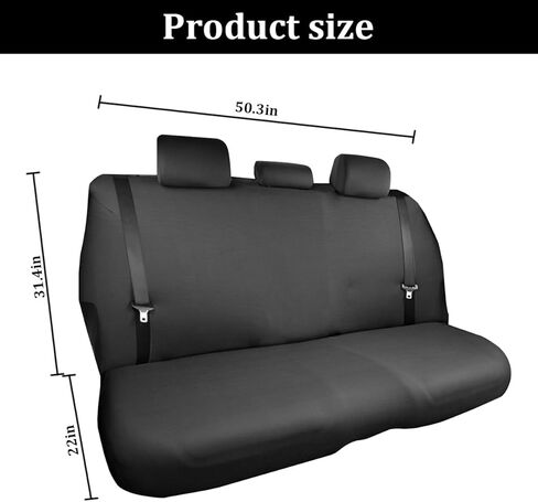 Car Back Seat Cover, Elastic Cloth Dustproof Scratch-Resistant Comfortable Vehicle Back Seat Protector, Auto Interior Raer Bench Cover, Universal for SUV Motorhome Truck (Black) in Saudi Arabia