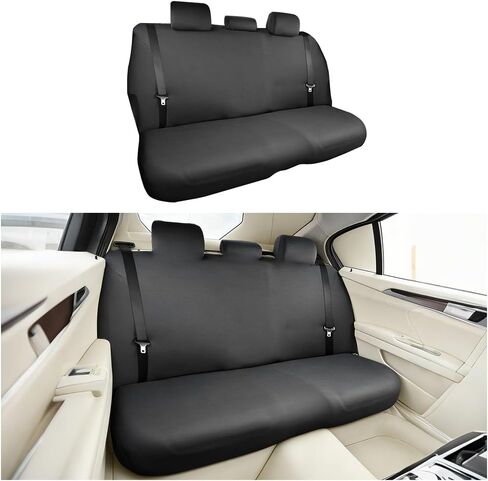 Car Back Seat Cover, Elastic Cloth Dustproof Scratch-Resistant Comfortable Vehicle Back Seat Protector, Auto Interior Raer Bench Cover, Universal for SUV Motorhome Truck (Black) in Saudi Arabia
