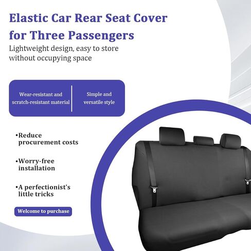 Car Back Seat Cover, Elastic Cloth Dustproof Scratch-Resistant Comfortable Vehicle Back Seat Protector, Auto Interior Raer Bench Cover, Universal for SUV Motorhome Truck (Black) in Saudi Arabia