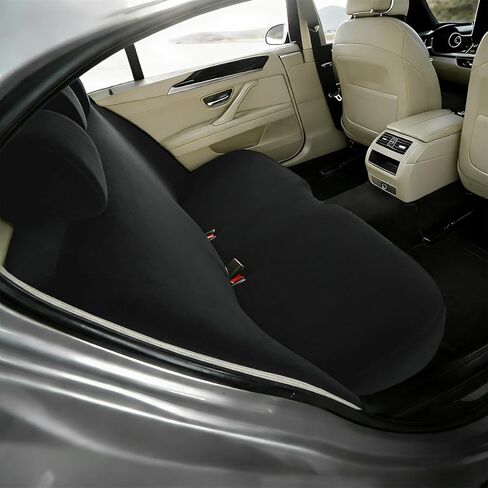 Car Back Seat Cover, Elastic Cloth Dustproof Scratch-Resistant Comfortable Vehicle Back Seat Protector, Auto Interior Raer Bench Cover, Universal for SUV Motorhome Truck (Black) in Saudi Arabia