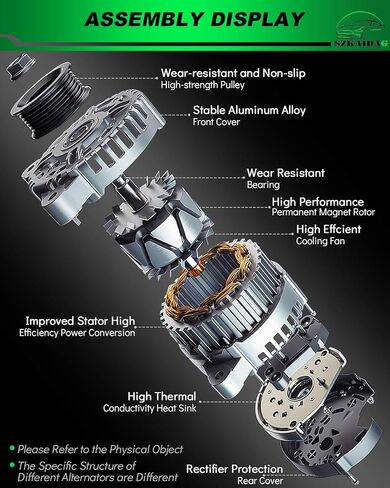 Alternator for:-Honda Civic Lx Ex Gx Dx Hx 2001 2002 2003 2004 2005 01 02 03 04 05 1.7L L4, 12V 70Amp CCW 6-Groove Pulley, Upgraded Replacement Alternators, OE# 31100-PLM-A01 (ALL-NEW) in Saudi Arabia