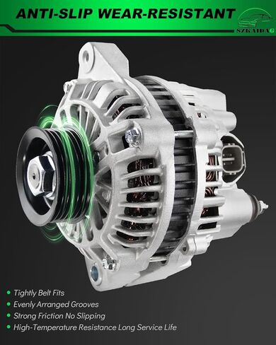 Alternator for:-Honda Civic Lx Ex Gx Dx Hx 2001 2002 2003 2004 2005 01 02 03 04 05 1.7L L4, 12V 70Amp CCW 6-Groove Pulley, Upgraded Replacement Alternators, OE# 31100-PLM-A01 (ALL-NEW) in Saudi Arabia