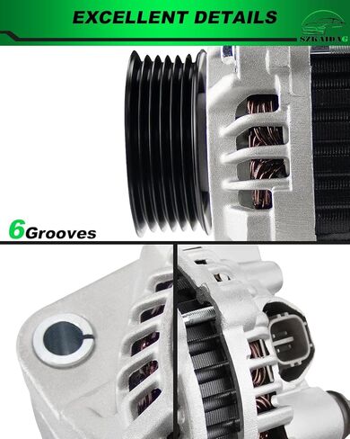 Alternator for:-Honda Civic Lx Ex Gx Dx Hx 2001 2002 2003 2004 2005 01 02 03 04 05 1.7L L4, 12V 70Amp CCW 6-Groove Pulley, Upgraded Replacement Alternators, OE# 31100-PLM-A01 (ALL-NEW) in Saudi Arabia