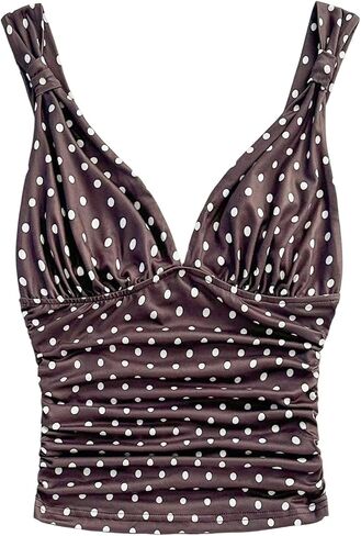 OYOANGLE Women's Cute Polka Dots Camisole Tops Sleeveless Going Out Tank Top in Saudi Arabia