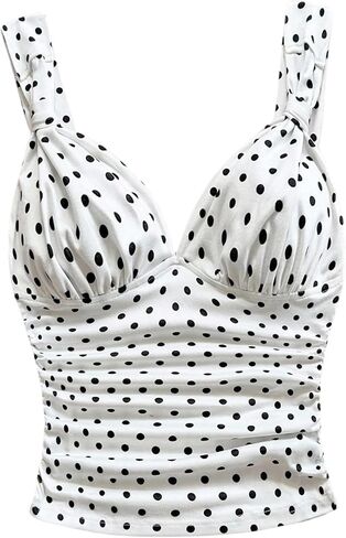 OYOANGLE Women's Cute Polka Dots Camisole Tops Sleeveless Going Out Tank Top in Saudi Arabia