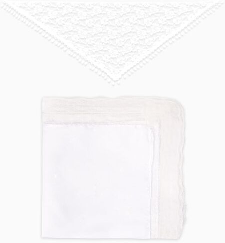 25in Lap Scarf For Women Church With Lace Lap,Lap Cloth,Veils For Women Catholic,Lace Head Coverings For Weddings(White) in Saudi Arabia
