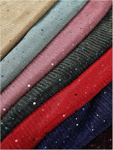 SweatyRocks Women's Sequin Sheer Mesh Scarf Lightweight Sparkly Headscarf Shawl and Wraps in Saudi Arabia
