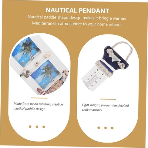 DECHOUS Mediterranean Style Paddle Photo Frame Decor Wooden Wall Hanging Nautical Paddle Pendant Sea-themed Wall Art Perfect Present in Saudi Arabia