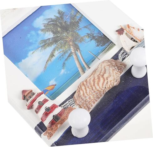 DECHOUS Mediterranean Style Paddle Photo Frame Decor Wooden Wall Hanging Nautical Paddle Pendant Sea-themed Wall Art Perfect Present in Saudi Arabia